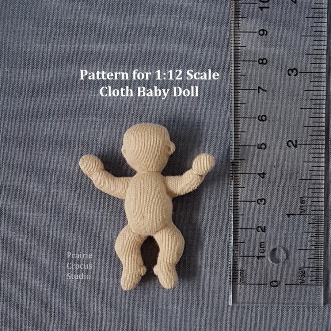 PDF Sewing Pattern 1:12 Scale 2.25 Inch Cloth Baby Doll 6 Cm, DIY ...