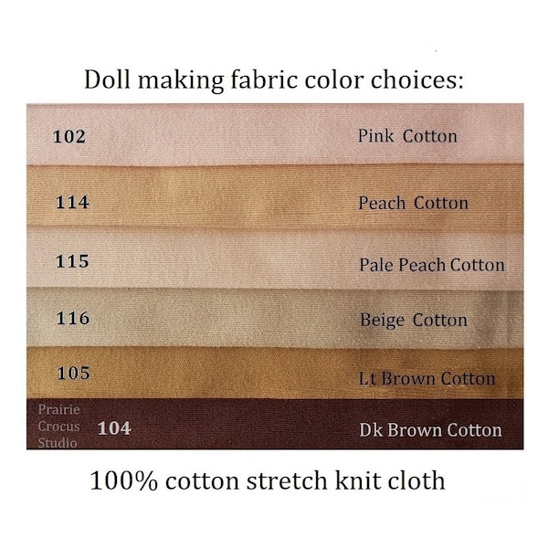 Fabric 16 x 32 inch cotton stretch knit, cloth doll skin by De Witte Engel, doll jersey (40 x 80 cm) soft sculpture material