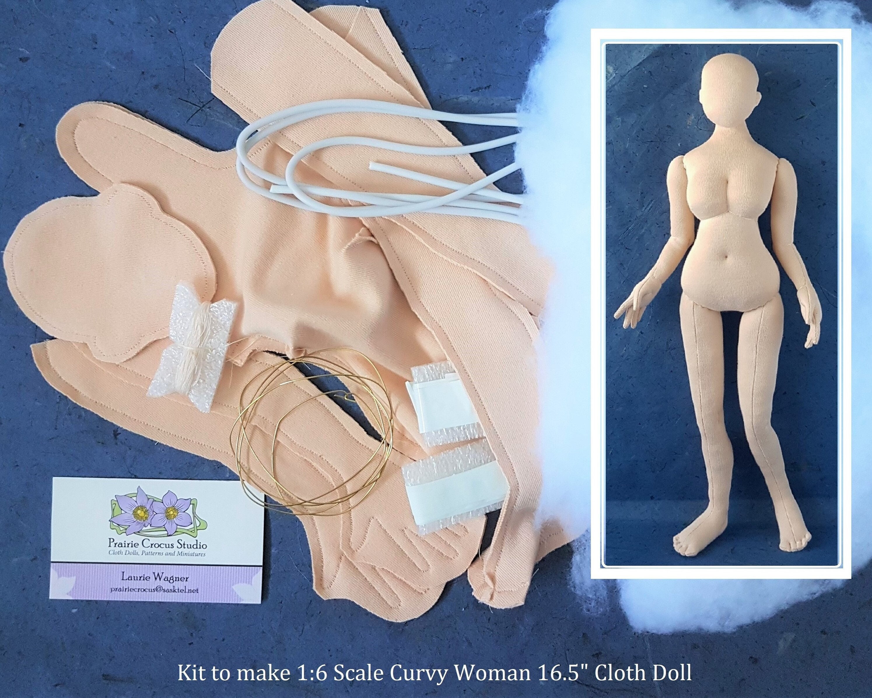 Kit 14 Scale 16.5 Inch Curvy Woman Cloth Doll 42 Cm