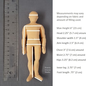 PDF sewing pattern 1:12 scale cloth doll family, DIY posable miniature dollhouse mannequins, English language image 3
