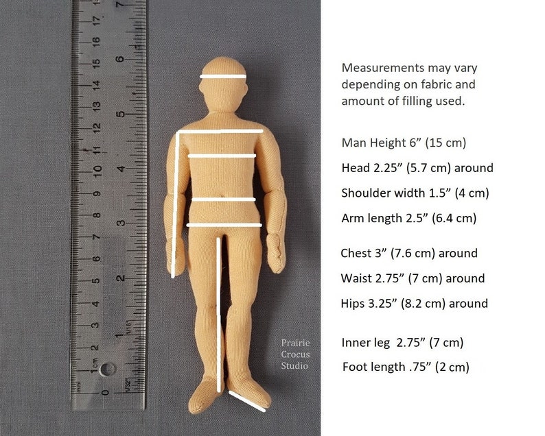 PDF sewing pattern 1:12 scale cloth doll family, DIY posable miniature dollhouse mannequins, English language image 3