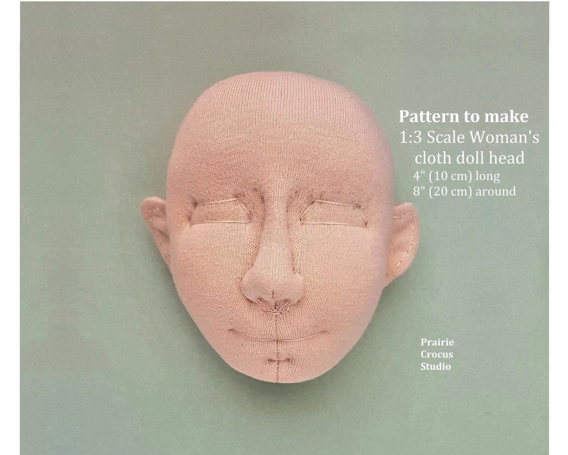 PDF Pattern 1:3 Scale Cloth Doll Head 4 High 10 Cm DIY - Etsy Sweden