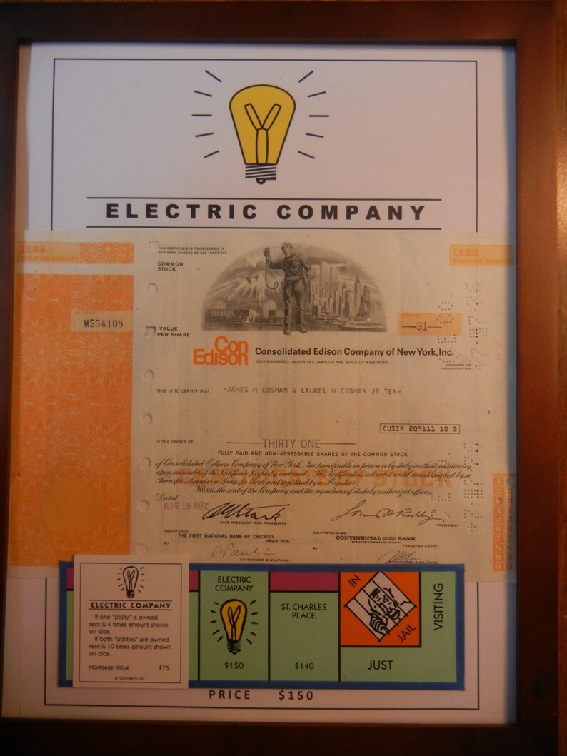 Monopoly Electric Company and Water Works Art including Stock Etsy