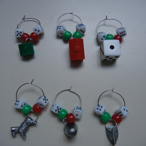 Monopoly Token Wine Glass Charms/Identifiers