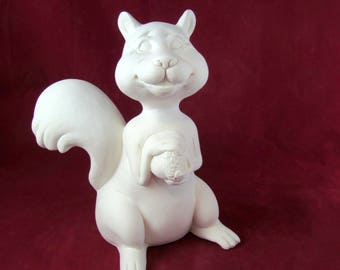 Ready To Paint Ceramic Squirrel - DIY Craft Project, 9.5 Inch