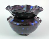One Small quot La Fiesta quot Self Watering Ceramic African Violet Pot, hand painted, indoor, outdoor, lawn or garden