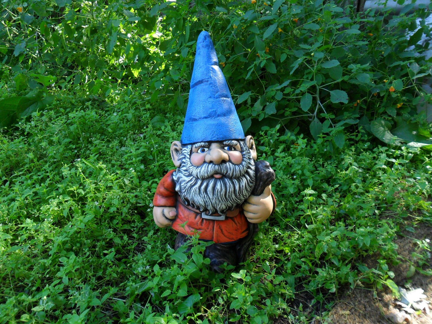 Ceramic LARGE Gnome 21 Inches Hand Made Painted Lawn or - Etsy