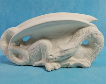 READY TO SHIP-Ceramic Ready to Paint Ceramic  Dragon-8.5 inches long