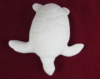 Ceramic Handmade unpainted Sea Turtle- 9 inches long - Bisque turtle