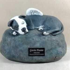 Custom Pit Bull - Ceramic Bottom Loading Pit Bull Hand Sculpted and Painted Dog Cremation Urn  -Pet hand made urn