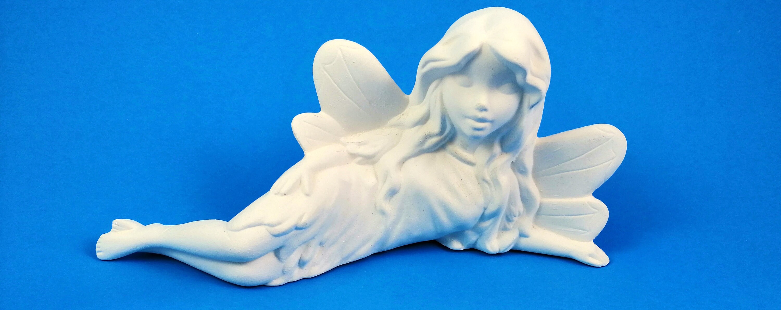 Ready to Paint Ceramic Fairy Laying Down 8 Inches Longhand Etsy