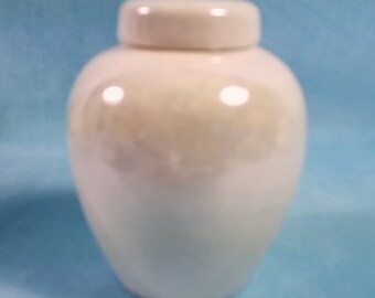 READY TO SHIP- Fired Glazed Ginger Jar with Mother of Pearl Finish Ceramic Pet Urn, Cat or Dog or any animal, Hand made -4.5 inches tall