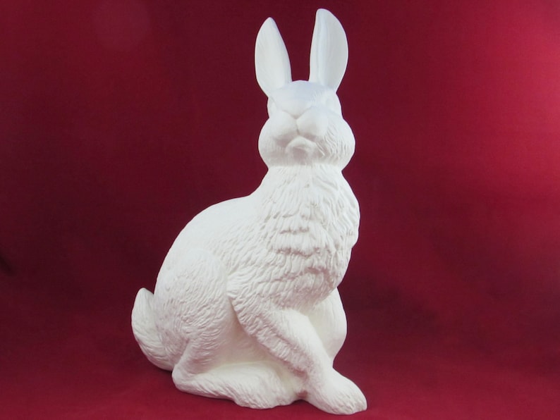 Ready to Paint Large Ceramic Bunny for the Garden 15 inches Etsy