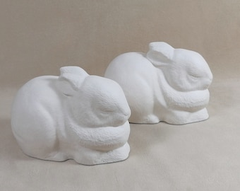 Ready to paint set of 2 highly detailed  Bunnies , DIY