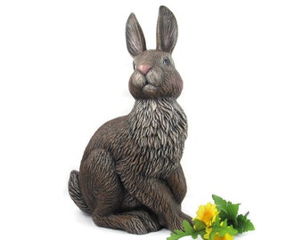 Large Ceramic Bunny for the Garden - 14.5 inches - hand painted Easter or Garden Bunny, indoor or outdoor, lawn or garden