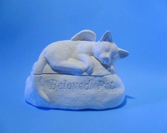 Ready to Paint-Ceramic Engraved Cat Cremation Urn-handmade pet urn (3-5 words)