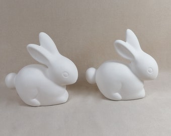 Ready to paint set of 2 "cotton tail" Easter  Bunnies , DIY