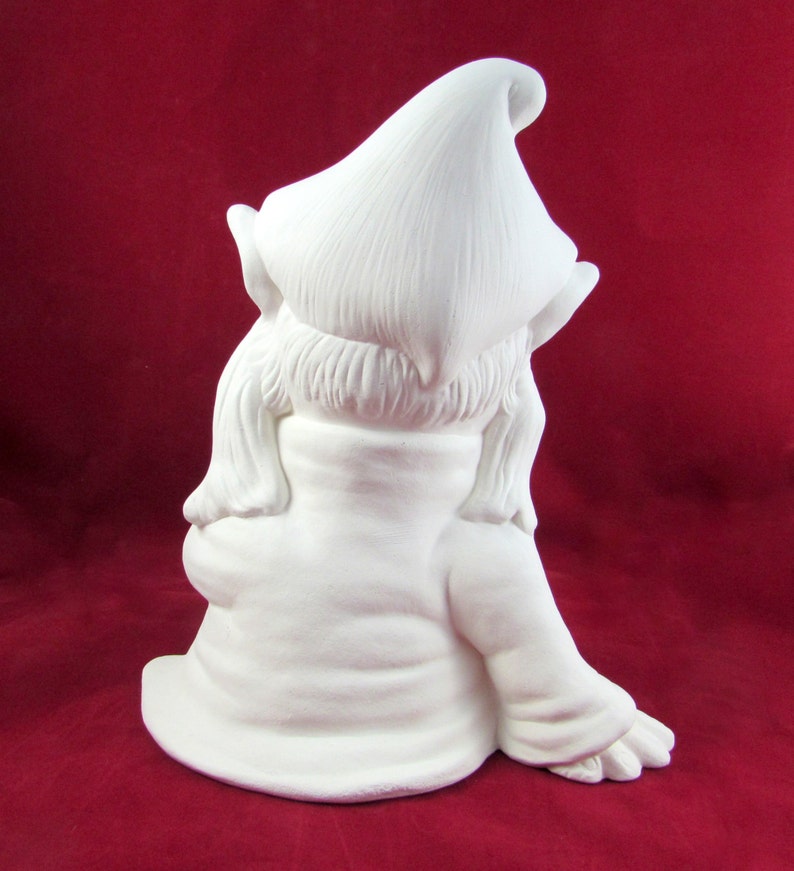 Ready to Paint Ceramic Sitting Gnome withHand Out 11 inches Etsy