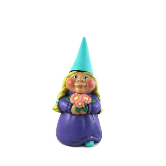 Ceramic Female Garden Gnome 11 Inches Hand Painted Lawn Or Etsy