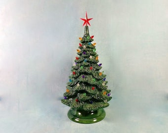 Large Vintage Style Ceramic Christmas Tree   -17 inches with base