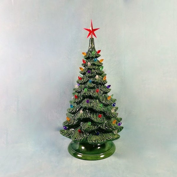 Large Vintage Style Ceramic Christmas Tree   -17 inches with base