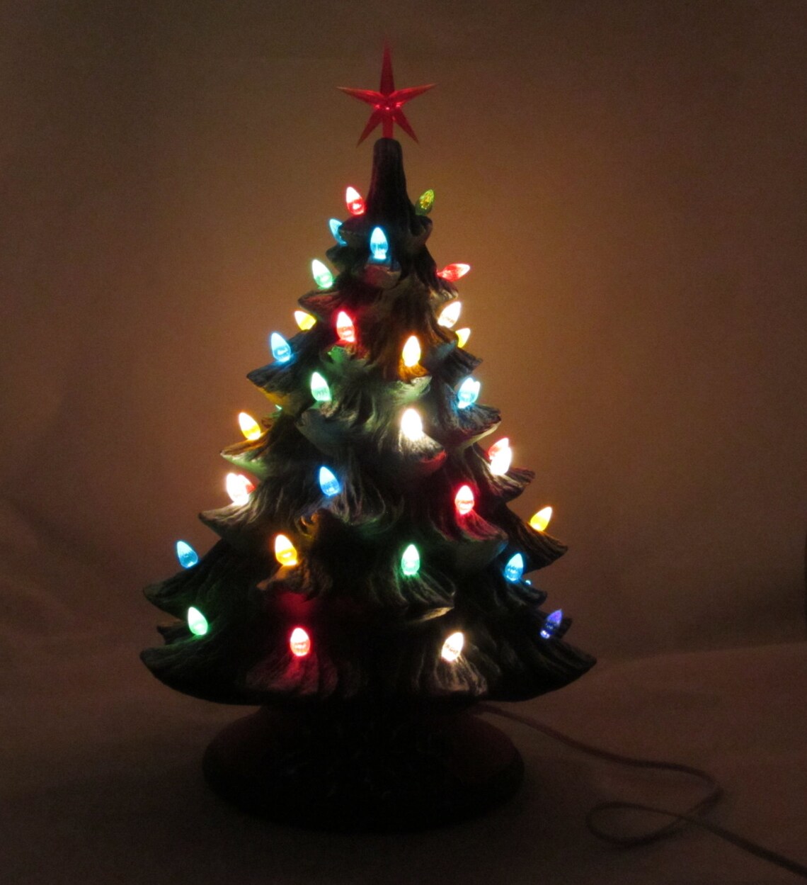 Large Ceramic Christmas Tree 16 inches with basehand made Etsy