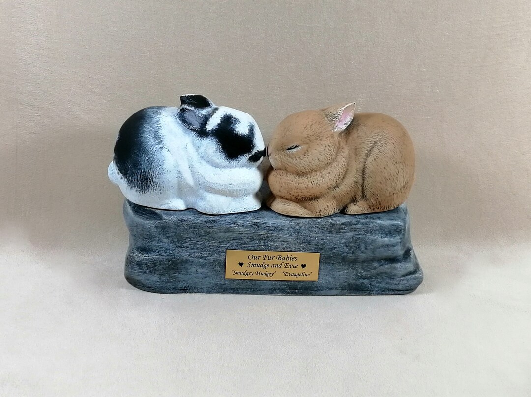Ceramic Engraved Custom Painted Bottom Loading Double Rabbit or Bunny ...
