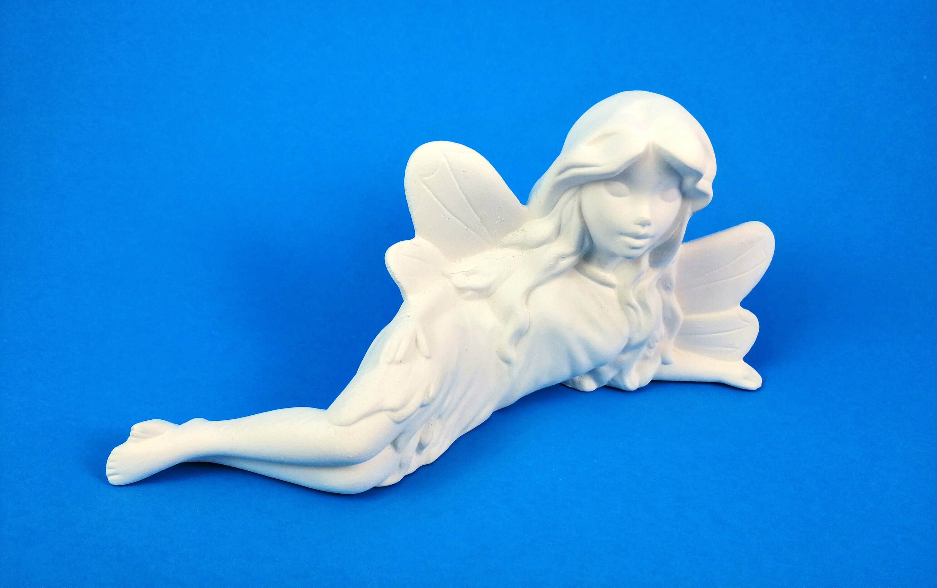 Ready to Paint Ceramic Fairy Laying Down 8 Inches Longhand Etsy