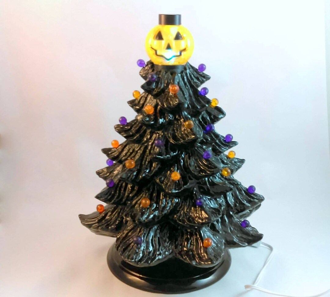 READY TO Ship-large Halloween Glazed Ceramic Christmas Tree 14.5 Inches ...