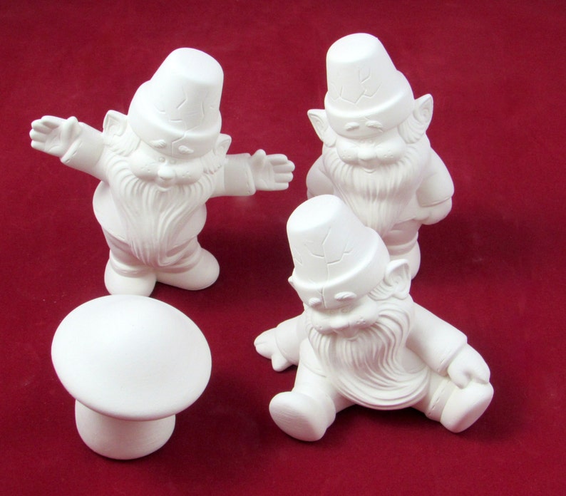 Ceramic Ready to Paint Partying Garden Gnomes SET OF THREE Etsy