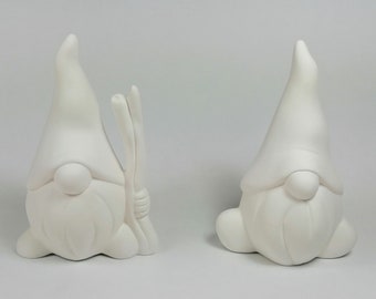 READY TO SHIP-Ready to paint, Small Garden Gnome set of two - 5 1/2 inches tall- lawn or garden , outdoor or indoor