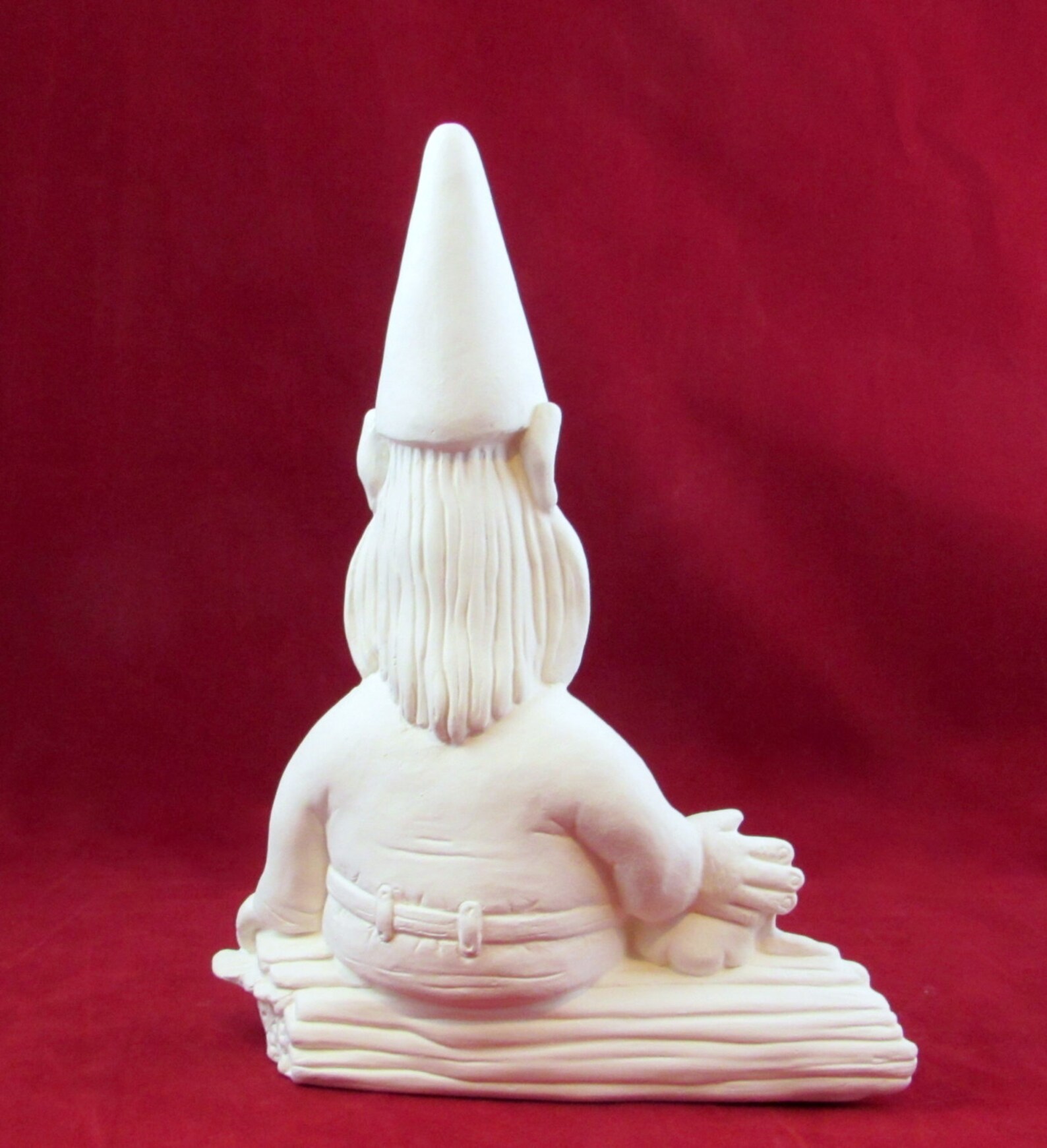 Ceramic Ready to Paint Garden Gnome on a Log With a Frog 9 Etsy