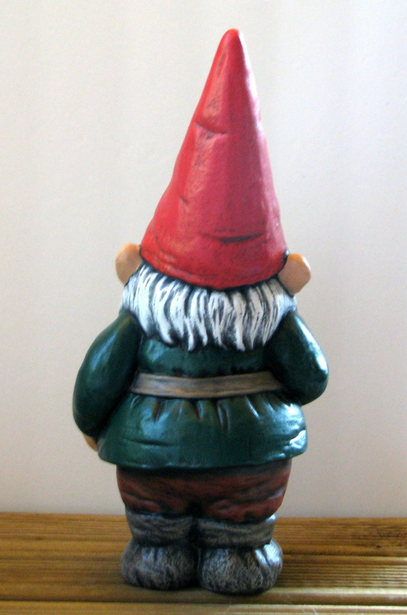 Ceramic Garden Gnome 14 inches hand painted lawn or garden | Etsy
