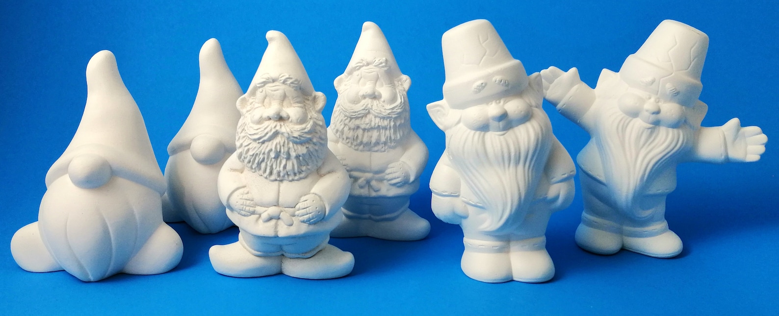 Set of Six Ready to Paint Small Male Ceramic Garden Gnomes | Etsy