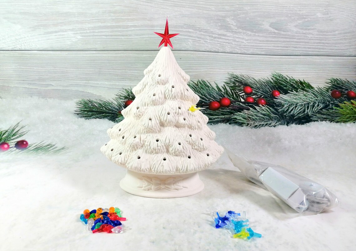 Ready to Paint Kit Medium Ceramic Mantel Christmas Tree Etsy