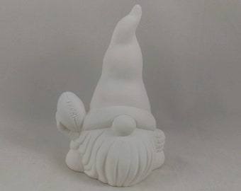 Set of One, Two or Three Ready to Paint Small Garden Gnomes holding footballs- 6 inches,  lawn or garden gnome, outdoor or indoor