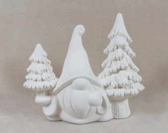 Ready to Paint Garden "Two Tree Gnome" -  lawn or garden gnome