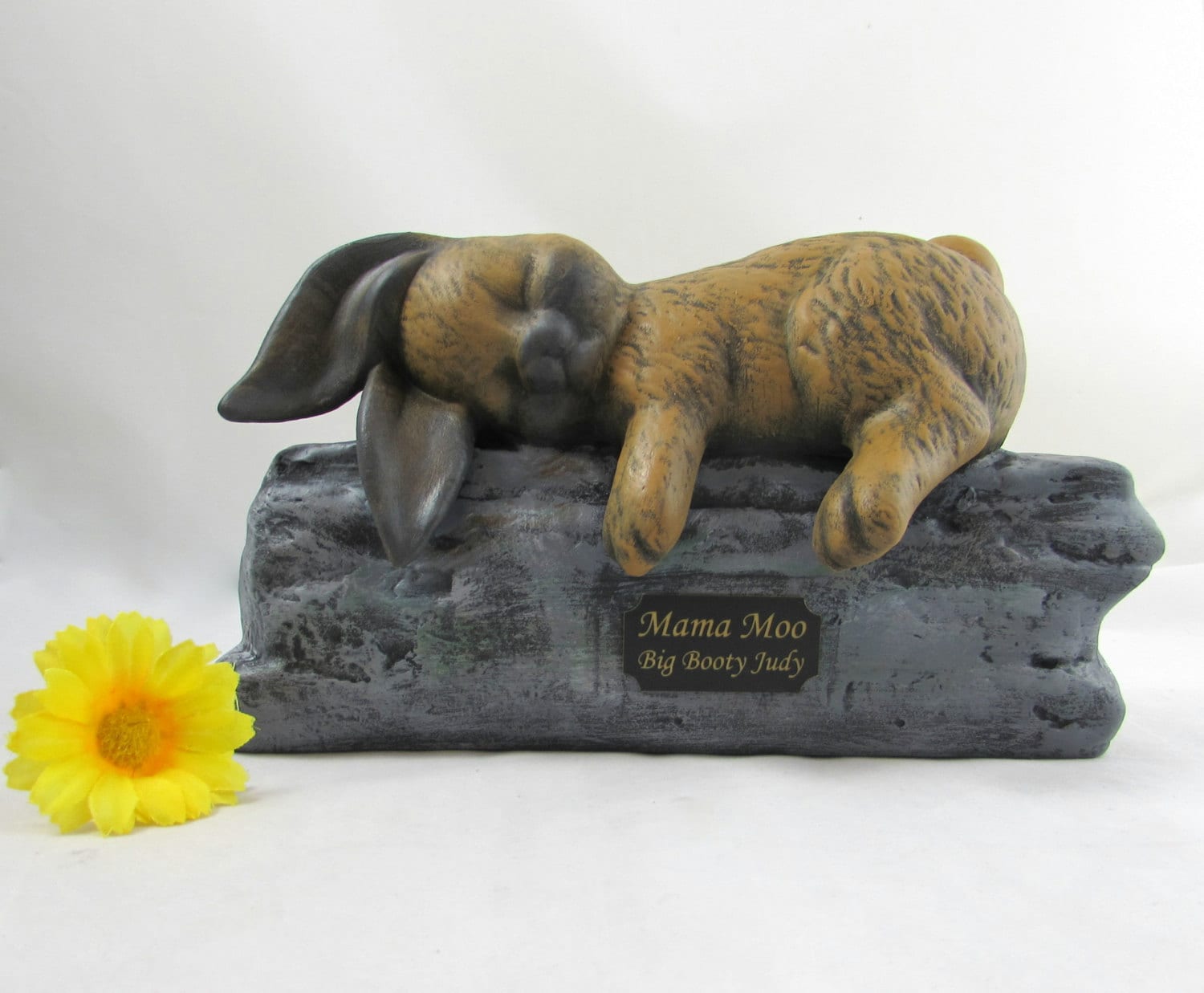 Ceramic Engraved Painted Bottom Loading Lop Eared Rabbit or Bunny Cremation Urn With Plastic Name Plate Hand Made Pet Urn Etsy
