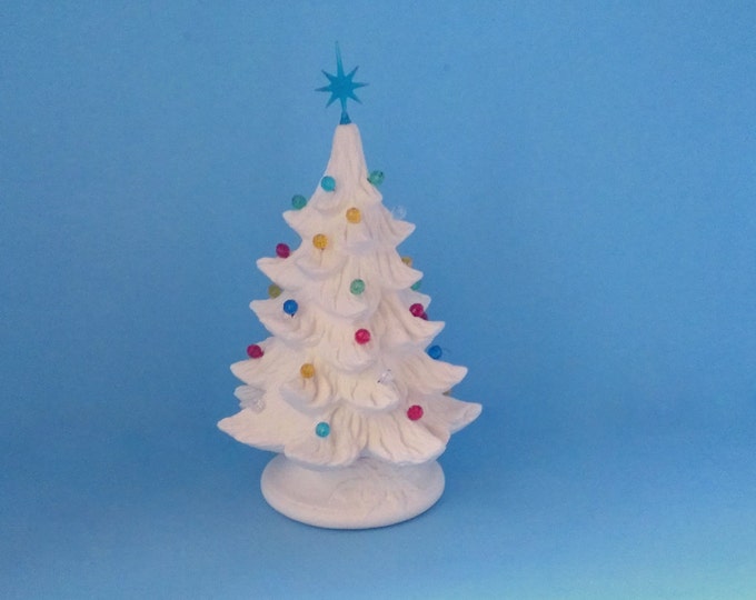 Small Ready to Paint Ceramic Christmas Tree 7 Inches With Basehand