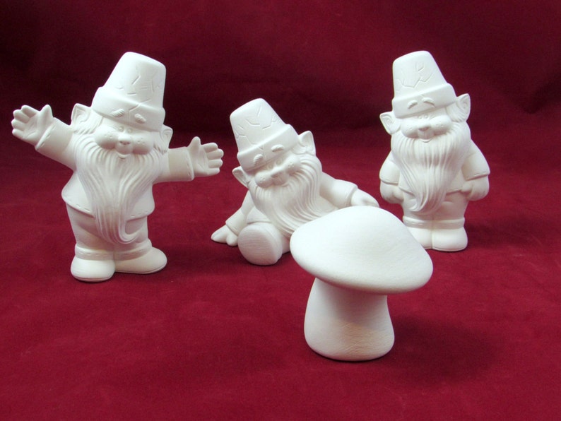 Ceramic Ready to Paint Partying Garden Gnomes SET OF THREE Etsy