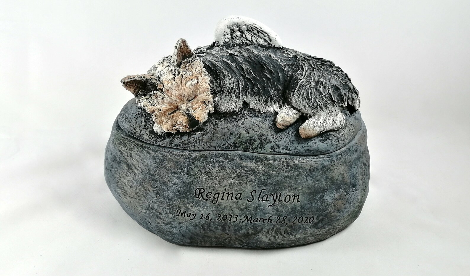 Ceramic Engraved Yorkie Painted Two Piece Cremation Urn hand Etsy