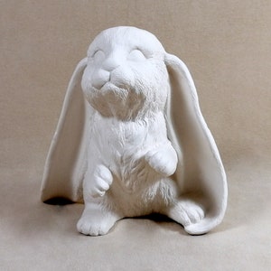 Ready  To Paint-Adorable Medium Sized Ceramic Lop Eared  Bunny 6 inches - Easter or Garden Bunny, indoor or outdoor
