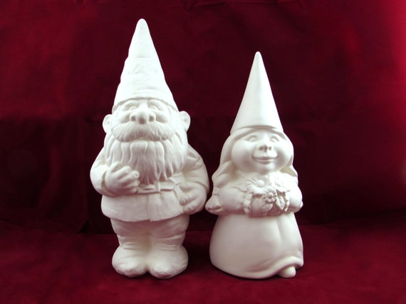 Ready To Paint Gnome Wedding Set Bride And Groom 11 14 Etsy