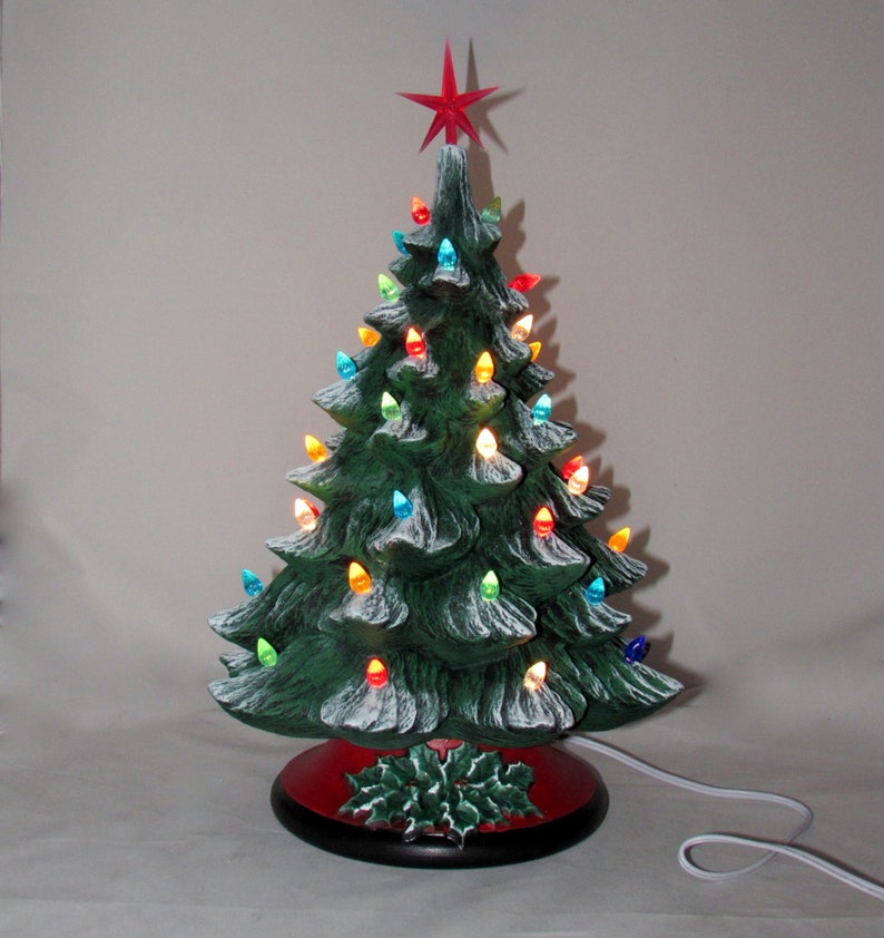 Large Ceramic Christmas Tree 16 inches with basehand made Etsy