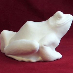 Ceramic Ready to Paint Garden Frog - Bisque Frog