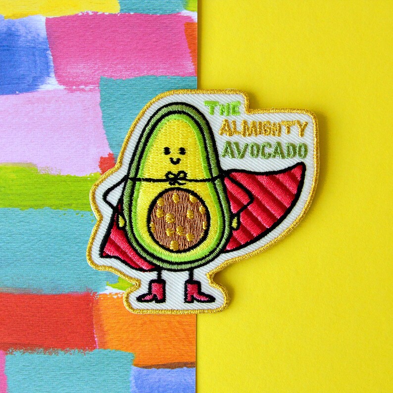 The Almighty Avocado Embroidered Patch Etsy