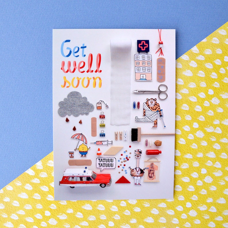 Get Well Soon postcard
