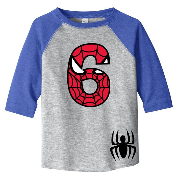 Spinnen Geburtstags-Shirt RAGLAN mit individuellem Namen Spinne Geburtstag