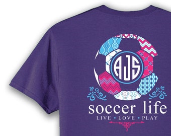 OFFICIAL TM SOCCER Life Custom Monogram T-Shirt Soccer Shirt Soccer T