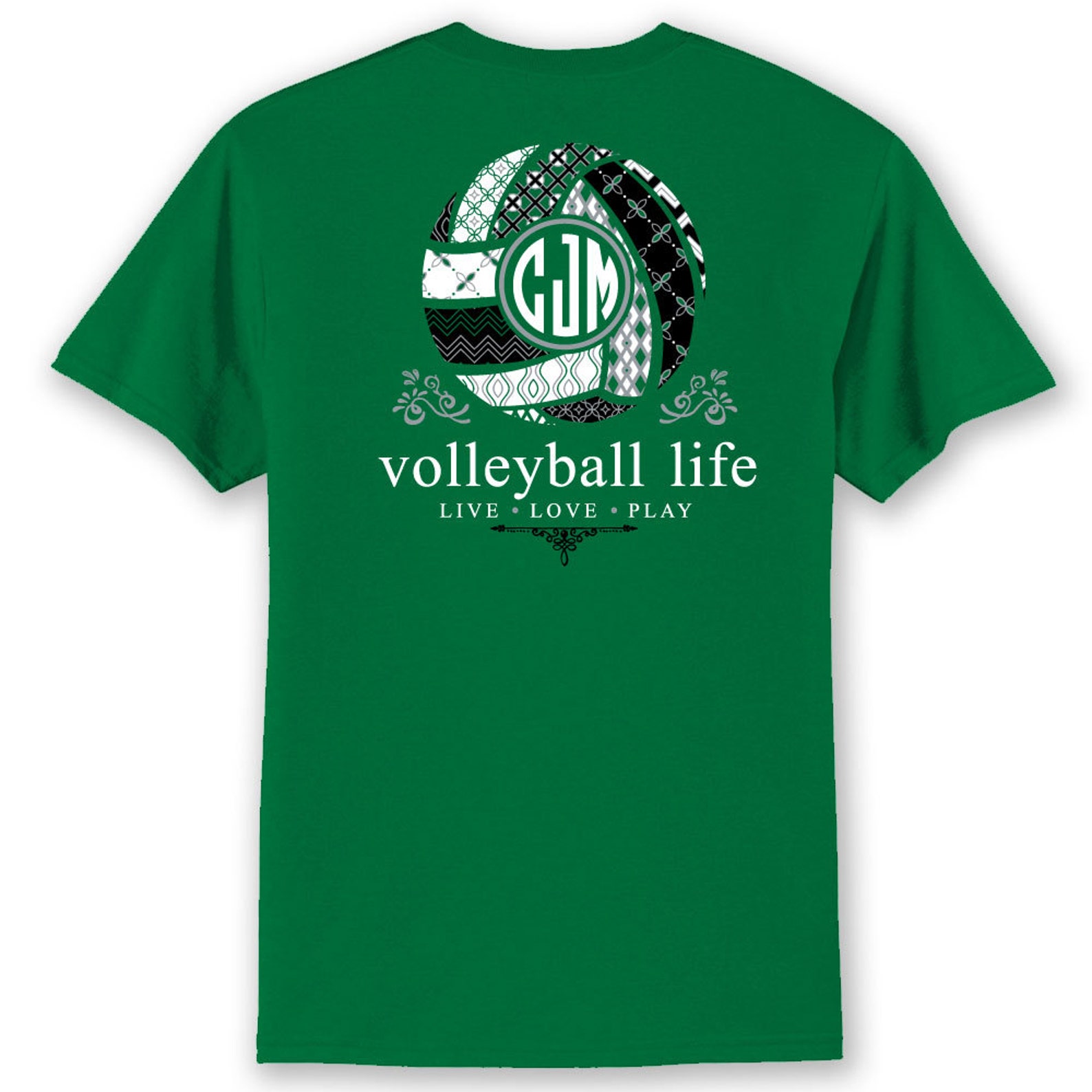OFFICIAL TM Volleyball Life™ TEAM Colors Life Custom Monogram Etsy